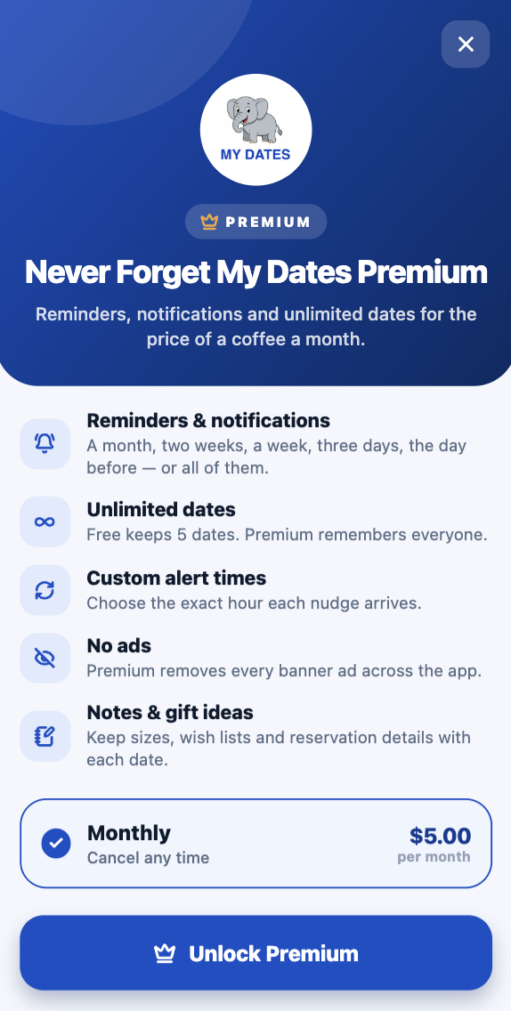 app and premium features